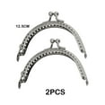 thumbnail image 2 of Transemion 2pieces Exquisite Patterns On Metal Purse Frame For Unique DIY Metal Purse Frame Kiss Clasp Lock Sturdy And Durable silver 15.2CM 1Set, 2 of 6