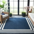 thumbnail image 3 of SAFAVIEH Cabana Henry Striped Indoor/Outdoor Area Rug, Blue/Ivory, 5'3" x 7'6", 3 of 13