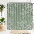 thumbnail image 3 of Sage Green Waterproof Shower Curtains for Bathroom White Leaf Bath Curtains Decor with Hooks Minimalist Botanical Leaves Decorative Plant Fabric Shower Curtains Hotel,72x72 Inches, 3 of 6