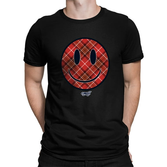Plaid Smile - Trendy Checkered Emoji Design Men's T-shirt