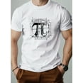 thumbnail image 1 of Men'S Summer Casual Crew Neck T-Shirt with Pi Pattern, 100% Cotton Knit Fabric, Slight Stretch, Regular Fit, Solid Color, 220g/m² - Perfect for Adult, 1 of 6