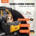 thumbnail image 2 of VEVOR Dog Car Seat, Waterproof Dog Booster Seat for Car with Side Handles and A Storage Pocket, Clip-On Safety Leash and PP Cotton Filling, Dog Car Bed for Small Dog up to 25lbs, Black, 2 of 9