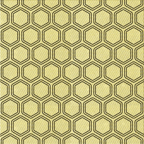 Ahgly Company Indoor Square Patterned Sun Yellow Area Rugs, 8' Square