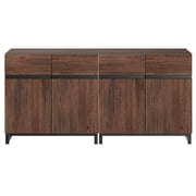 Modern Sideboard with Adjustable Shelf and Metal Base Walnut