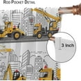 thumbnail image 5 of Kids Boys Construction Trucks Curtains Cartoon Colorful Cars Bulldozer Tractor Truck Airplane 2 Panels Window Treatment Set for for Boys Girls Bedroom Living Room, W84 x L84 Inch Blackout, 5 of 6