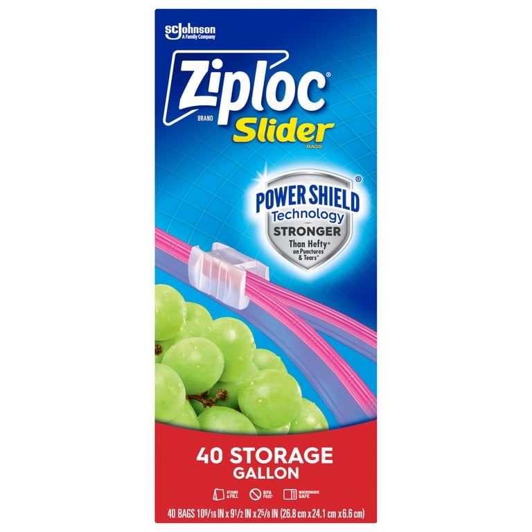 Ziploc Slider Gallon Food Storage Bags, 40 Count with Power Shield photo 8
