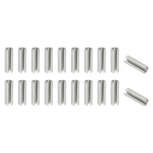 Uxcell Slotted Spring Pin 304 Stainless Steel Split Roll Pins Spring Dowel for Home Improvement Automotive Machine Repair 1/4" x 3/4" (6.35mm x 20mm) 20