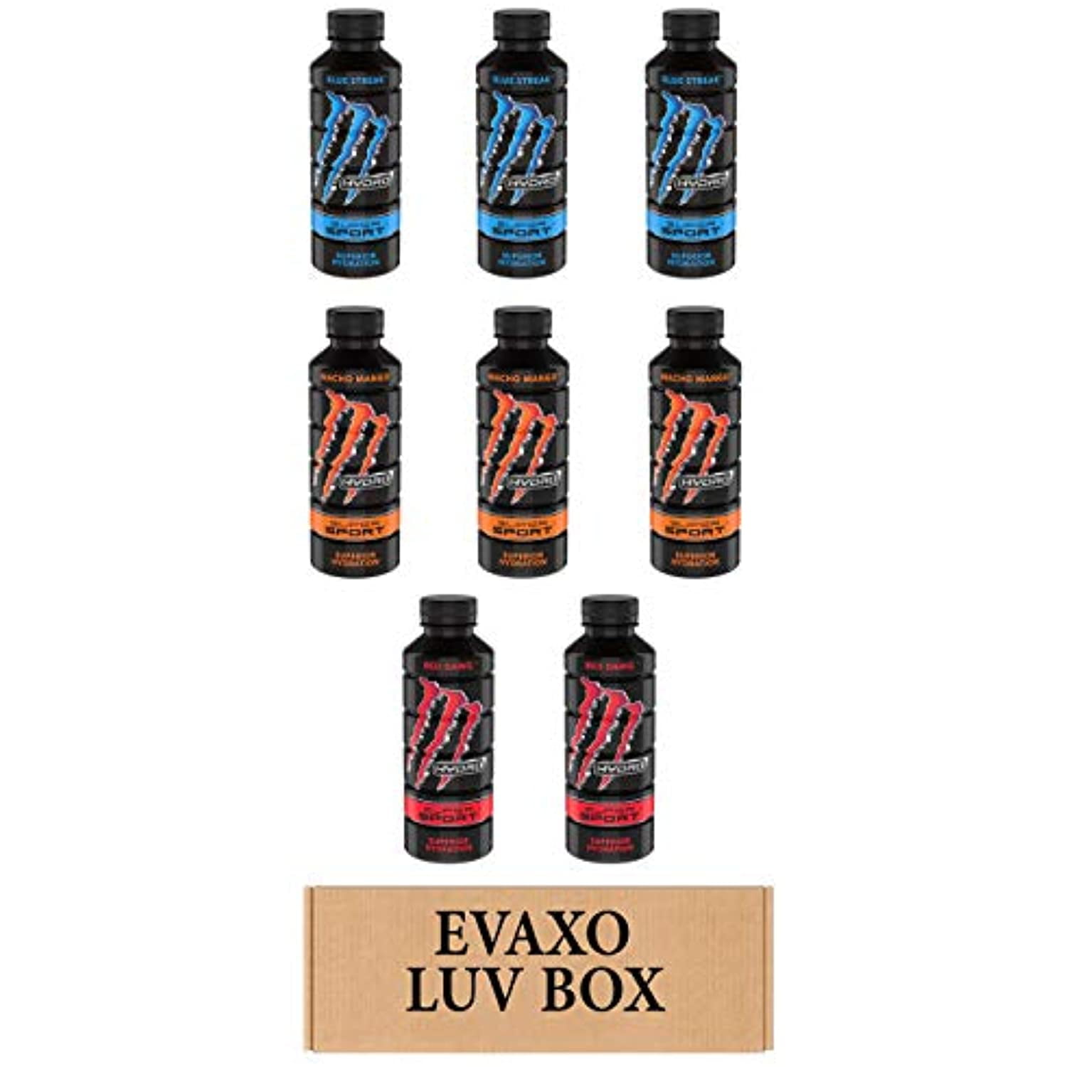 Luv Box- Variety Energy Drinks Monster 20 Oz. Pack Of 8 Bottles , Hydro ...