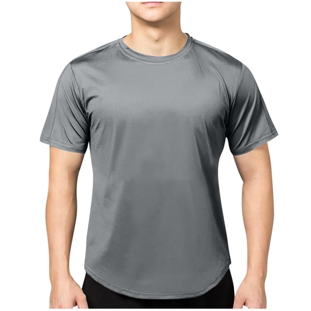 ameIAEA Short Sleeve Shirts for Men Breathable Workout Running Crewneck T-Shirts Basic Tops