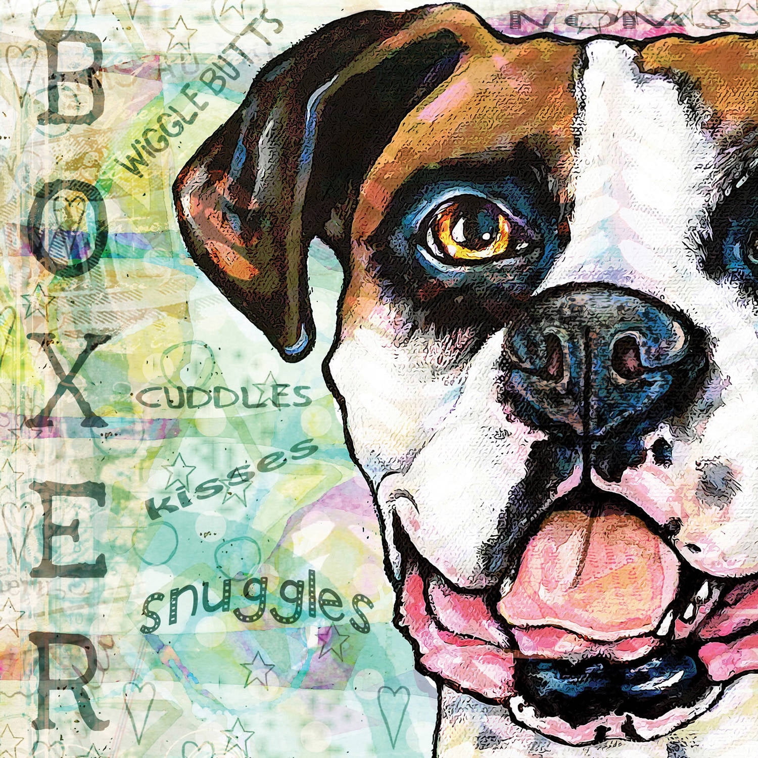 "Pop Art Boxer Mugshot" Painting Print on Wrapped Canvas