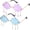 Light Blue, Purple, variant on 2 Pairs Tassel Clouds Shaped, Rimless Men Women 90s Disco Sunglasses (Light Blue, )