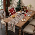 thumbnail image 5 of Nvzi Table Runner, Boho Table Runner Cotton Linen Table Decorations, Farmhouse Table Runners with Tassels for Bohemian Wedding Bridal Shower Rustic Home Dining Table Decor (Red/Argyle, 12x90), 5 of 5