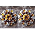 thumbnail image 3 of Set Of 2 Western Screw Back Concho Brown Crystal 1-1/4 Saddle Cowgirl, 3 of 7
