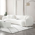 thumbnail image 5 of Kevinplus 5 Seater Sofa Sectional, Leisure Couch Curved Sofa Teddy Fleece, White, 102 Inch, 5 of 10