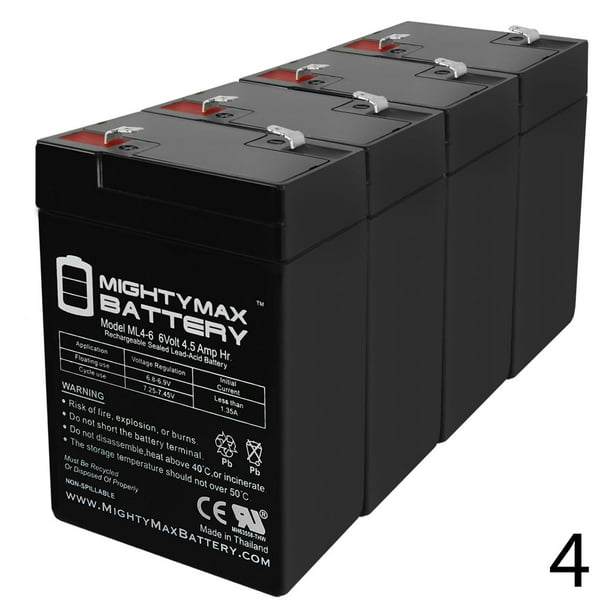 6v 4 5ah Battery Replacement For Lightalarms Ce1 5bs 4 Pack Walmart Com Walmart Com