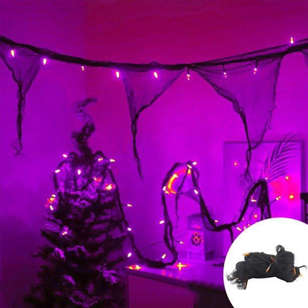 Luces LED de malla para Halloween Kojanyu,iluminación decorativa para Halloween en interiores y exteriores,luces de fiesta de Halloween de bajo consumo para patio y hogar.
