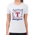 thumbnail image 4 of Women's G-III 4Her by Carl Banks White Texas Rangers Super-Slim Fit Lightweight Collage Team Graphic Crew Neck T-Shirt, 4 of 5