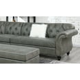 thumbnail image 2 of Contemporary Modern Living Room Sectional Sofa Set Slate Grey Beatheable Leatherette Tufted Loveseats Armless Chair Corner Wedge 4pc Set, 2 of 7