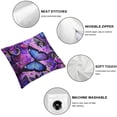 thumbnail image 6 of BANET Throw Pillow Covers, Starry Sky Galaxy Pillow Covers, Blue Purple Cushion Covers for Couch, Butterflies Decorative Square Pillow Cases, Set of 2 24x24in, 6 of 7