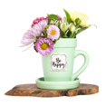 thumbnail image 6 of Green Flower Pot Mug w/Scripture - "Be Happy", 6 of 6