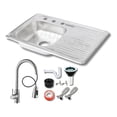 thumbnail image 1 of Fregadero Tarja Empotrar Acero Inox 80x50 C/kit Mezc Premium - (Escurridor Derecho), 1 of 5