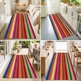thumbnail image 4 of Hallway Runner Rug 2'x6', Mexican Style Kitchen Runner Rugs Non-Slip Carpet Mats, Colorful Mexico Stripes Pink Red Bedside Rugs Runners Washable Floor Carpet for Bathroom Laundry Room, 4 of 8