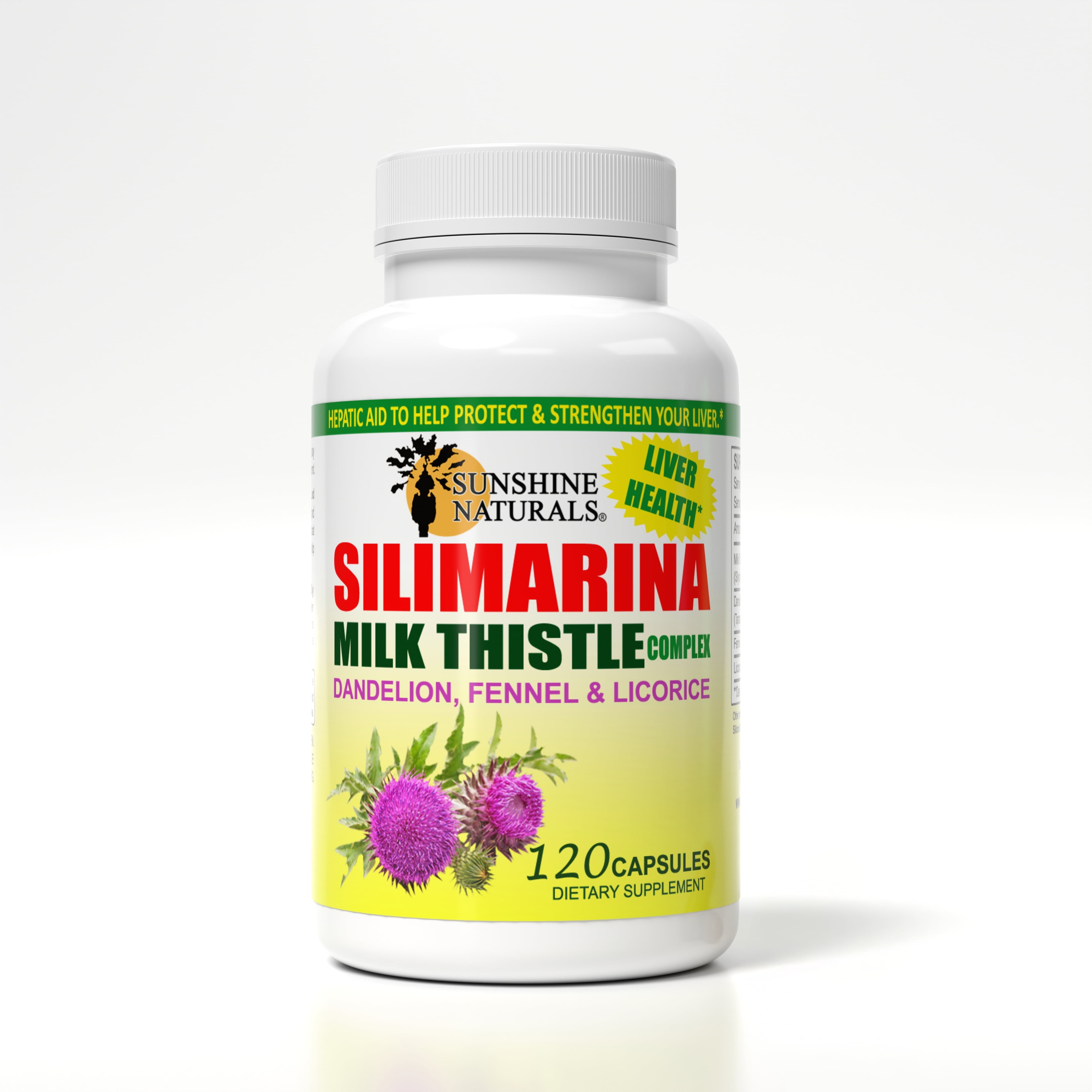 (3 pack) Sunshine Naturals Milk Thistle Complex, 120 Capsules I Silimarina, Dandelion, Fennel, Licorice, Liver Health, Dietary Supplements I Natural Remedy for Liver Health