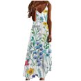 thumbnail image 2 of Puntoco Vestidos Mujer Moda Elegante Verano Casual Sólido V-Cuello Camis Vestido Largo Sin Mangas, 2 of 5