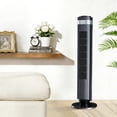 thumbnail image 2 of Quiet Tower Fan for Bedroom, Oscillating Fan with Child Lock & Night Light, 28dB, 12H Timer and Remote, 5 Speeds Cooling Fan for Nursery and Home,Black, 2 of 8