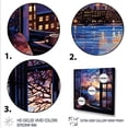 thumbnail image 3 of Designart "NYC Nights A Blue Window Perspective I" Cityscapes Framed Wall Art - Modern Blue New York City Living Room Framed Canvas Art, 3 of 6