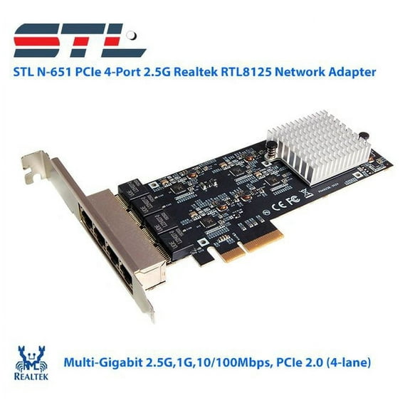 STL N-660 PCIe 4-Port 2.5G Realtek RTL8125B Network Adapter