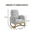 thumbnail image 4 of Ourlova Upholstered Glider Rocking Chair High Back Nursery Chair with Side Pocket Wood Legs 300lbs Capacity Modern Rocker for Breastfeeding Storytime Light Gray, 4 of 9