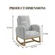 thumbnail image 4 of High - back forrado glider rocking chair con side pocket y wood legs, 300lbs capacity - perfect para breastfeeding y storytime (light gray), 4 of 9