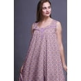 thumbnail image 3 of Bimba Lavender6 Aquarelle Ogee/rose et Pêche Fleur Imprimée Chemises de Nuit en Coton pour Femmes Robe Sans Manches Tenue de Nuit Robe Maxi Petit, 3 of 6