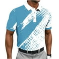 thumbnail image 2 of Fnnxeal Men's XL Polo Shirt, Sky Blue - Golf & Casual, Artistic Asymmetric Print, Polyester Spandex, Breathable Quick Dry, 2 of 5