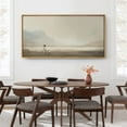 thumbnail image 4 of Large Framed Canvas Print A lonely figure walking through the quiet landscape Wall Art Decorative Ready to Hang Painting for Living room Bedroom - 60"x30" Natural Frame, 4 of 7