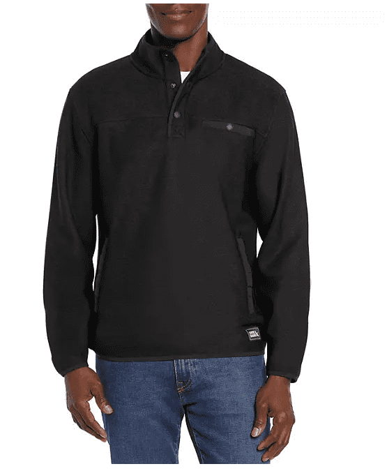 Eddie Bauer Men's 1/4 Zip Fleece Pullover, Snap Button Chest