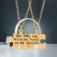 thumbnail image 6 of opvise 2Pcs Couple Necklaces Puzzles Letters Jewelry Simple Fashion Appearance Friendship Necklaces for Valentines Day Golden, 6 of 7