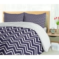 thumbnail image 5 of Ambesonne Nautical Duvet Cover Set, Zig Zag Modern Pattern, Calking, Dark Purple White, 5 of 6