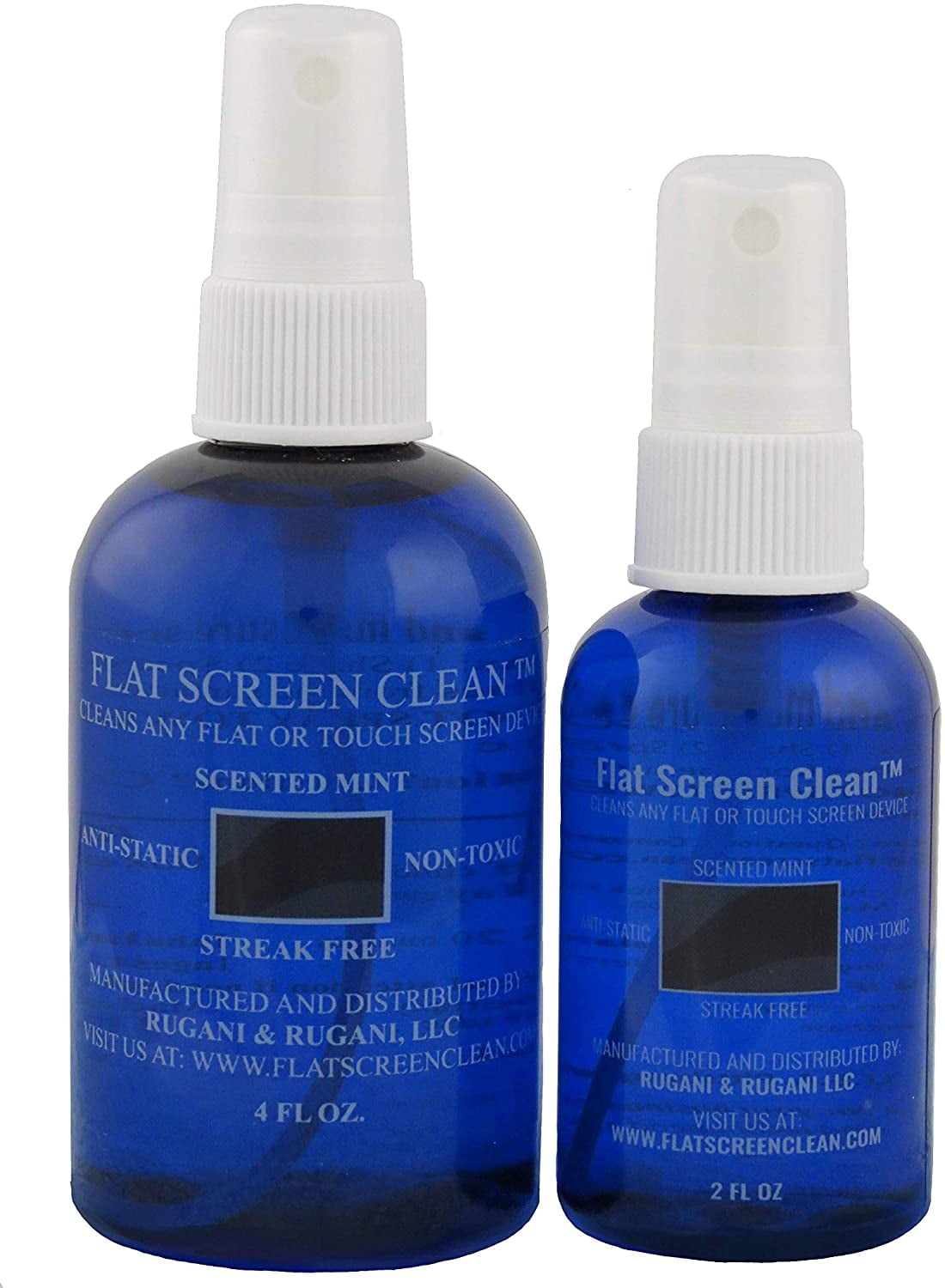 Award Winning Flat Screen Clean Kits 4oz & 2oz Bottle + Two Microfiber