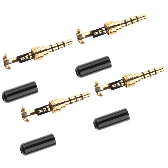 4 PCS Replacement Plated 4 Pole 3.5mm Male Repair headphone Jack Plug Metal