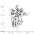 thumbnail image 3 of Sterling Silver Polish & Antique Angel w/Flower Pin, 3 of 3