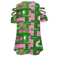 thumbnail image 5 of Pink & Green Fashions & Products! Womens Summer V Neck Zipper Top Short Sleeve T Shirt Off Shoulder Top Casual Classy Loose Shirts, 5 of 7
