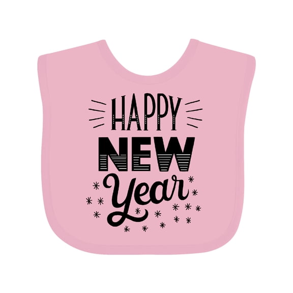 Inktastic Happy New Year in Hand Lettering Boys or Girls Baby Bib