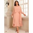 thumbnail image 2 of Vestido Raseal Mother of the Bride de 2 piezas con chaqueta hasta el té, 2 of 6