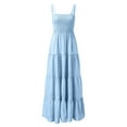 thumbnail image 4 of Vestido largo bohemio con tirantes a rayas para mujer - Vestido largo informal de verano para la playa, 4 of 4