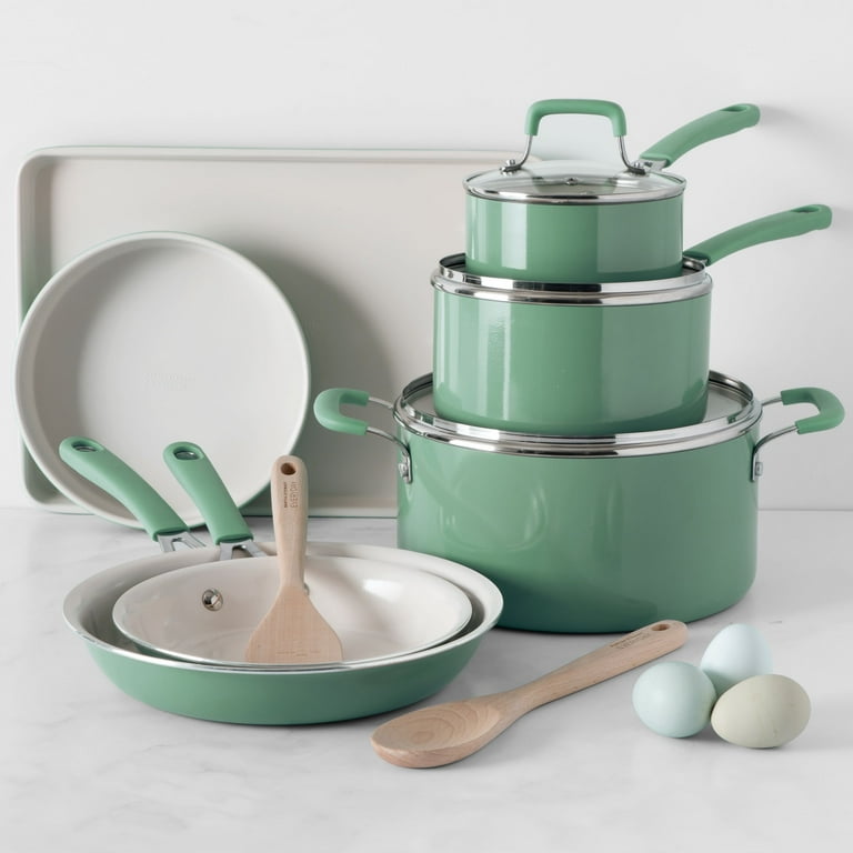 Martha Stewart 12-Piece Nonstick Aluminum Cookware Set with Soft