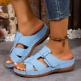 thumbnail image 4 of Xdegoge Plus Size Thick Sole Sandals for Women Open Toe Casual Slip On Slides Summer Cutout Stylish Beach Walking Sandal, 4 of 7