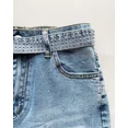 thumbnail image 6 of CHICME Jeans for Women Rhinestone High Waist Wide Leg Casual Boyfriend Denim Pants with Matching Sparkly Belt Blue-S, 6 of 9
