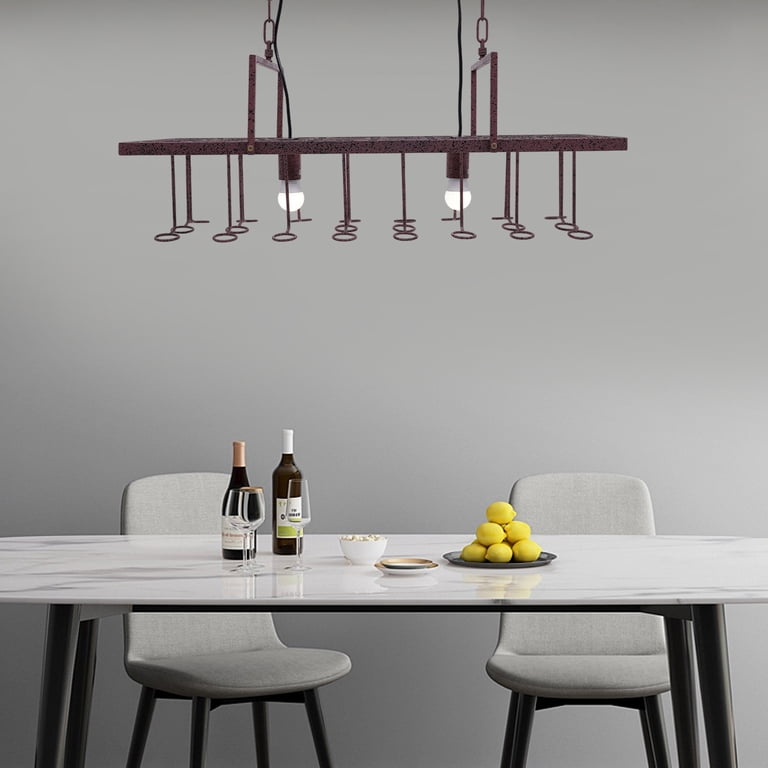 European Burgundy Glass Hanging Pendant Light – Single Head, E26/E27, 28cm Shade, Adjustable Cord For Cafe, Bar, Foyer, Bedroom